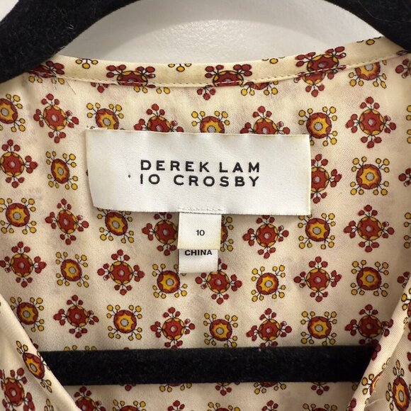 Derek Lam 10 Crosby Layered Handkerchief Lace Up 100% Silk Dress Size 10 - Picture 2 of 3